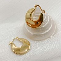 Retro U Shape Stainless Steel Plating Hoop Earrings 1 Pair main image 5