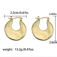 Retro U Shape Stainless Steel Plating Hoop Earrings 1 Pair main image 2