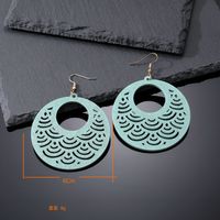 1 Pair Ins Style Geometric Handmade Wood Drop Earrings main image 5