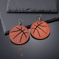 1 Pair Ins Style Geometric Handmade Wood Drop Earrings main image 4