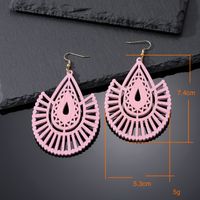 1 Pair Ins Style Geometric Handmade Wood Drop Earrings main image 3