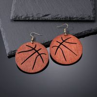 1 Pair Ins Style Geometric Handmade Wood Drop Earrings sku image 1