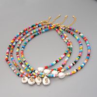 Fashion Letter Mixed Materials Beaded Rhinestones Pearl Women's Necklace main image 6