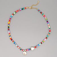 Fashion Letter Mixed Materials Beaded Rhinestones Pearl Women's Necklace main image 5