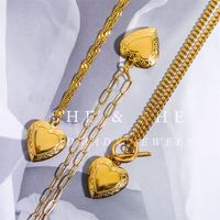 201 Stainless Steel 304 Stainless Steel Fashion Plating Heart Shape Pendant Necklace main image 1