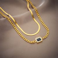 Fashion Punk Korean Style Geometric Titanium Steel Layered Metal Layered Necklaces 1 Piece main image 5