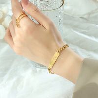 Smile Square Titanium Steel 18k Real Gold Anti-allergic Bracelet sku image 6