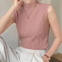 Women's Knitwear Tank Tops Simple Style Solid Color main image 5