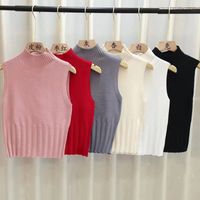 Damen Strickwaren Tanktops Einfacher Stil Einfarbig main image 2