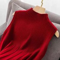 Women's Knitwear Tank Tops Simple Style Solid Color main image 3
