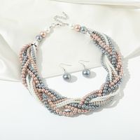 1 Set Fashion Simple Style Commute Round Pearl Plating Silver Plated Women's Choker sku image 1