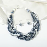 1 Set Fashion Simple Style Commute Round Pearl Plating Silver Plated Women's Choker sku image 2
