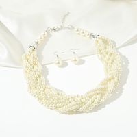 1 Set Fashion Simple Style Commute Round Pearl Plating Silver Plated Women's Choker sku image 3