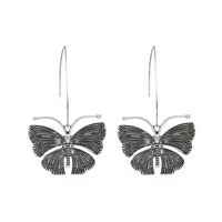 1 Paar Klassischer Stil Schmetterling Legierung Versilbert Ohrhaken sku image 1