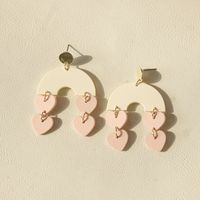 1 Pair Cute Heart Shape Flower Arylic Women's Drop Earrings main image 5