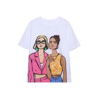 Women's T-shirt Short Sleeve T-shirts Printing Contrast Binding Fashion Printing main image 4