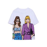 Women's T-shirt Short Sleeve T-shirts Printing Contrast Binding Fashion Printing main image 2
