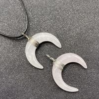 Fashion Moon Crystal Polishing Pendant Necklace 1 Piece sku image 4