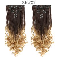 Women's Fashion Party High Temperature Wire Centre Parting Long Curly Hair Wigs sku image 35