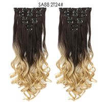 Women's Fashion Party High Temperature Wire Centre Parting Long Curly Hair Wigs sku image 36