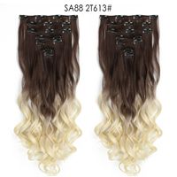 Women's Fashion Party High Temperature Wire Centre Parting Long Curly Hair Wigs sku image 32