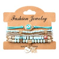 1 Juego Moda Ojo Del Diablo Palma Forma De Corazón Aleación El Plastico Resina Con Cuentas Esmalte Embutido Diamantes De Imitación Mujeres Pulsera sku image 4