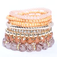 1 Set Bohemian Round Arylic Alloy Glass Beaded Plating Inlay Rhinestones Women's Bracelets sku image 3