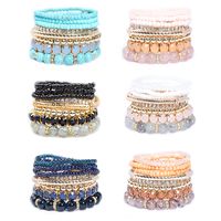 1 Set Bohemian Round Arylic Alloy Glass Beaded Plating Inlay Rhinestones Women's Bracelets main image 2