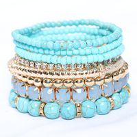 1 Set Bohemian Round Arylic Alloy Glass Beaded Plating Inlay Rhinestones Women's Bracelets main image 5