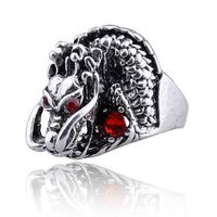1 Piece Hip-hop Animal Skull Alloy Plating Hollow Out Inlay Artificial Gemstones Rhinestones Unisex Open Ring sku image 1