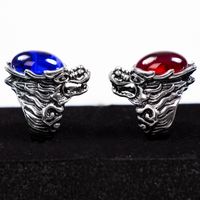 1 Piece Hip-hop Animal Skull Alloy Plating Hollow Out Inlay Artificial Gemstones Rhinestones Unisex Open Ring main image 6