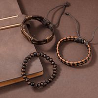Fashion Beaded Pu Leather Handmade Men's Bracelets main image 8