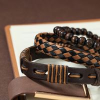 Fashion Beaded Pu Leather Handmade Men's Bracelets main image 7