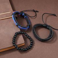 Fashion Beaded Pu Leather Handmade Men's Bracelets main image 10
