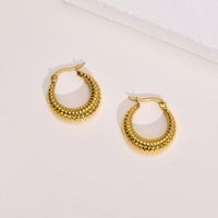 1 Pair Simple Style C Shape Plating Stainless Steel Hoop Earrings main image 4