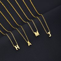 Simple Style Letter Stainless Steel Titanium Steel Plating Pendant Necklace 1 Piece main image 1