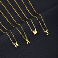 Simple Style Letter Stainless Steel Titanium Steel Plating Pendant Necklace 1 Piece main image 6