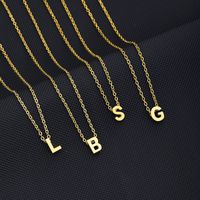 Simple Style Letter Stainless Steel Titanium Steel Plating Pendant Necklace 1 Piece main image 3