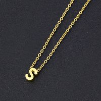 Simple Style Letter Stainless Steel Titanium Steel Plating Pendant Necklace 1 Piece sku image 19