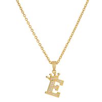 Simple Style Letter Crown Stainless Steel Rhinestone Plating Pendant Necklace 1 Piece sku image 8