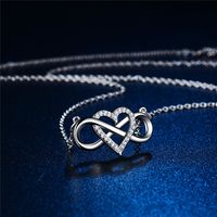 Mode Infini Forme De Cœur Le Cuivre Placage Évider Incruster Zircon Collier 1 Pièce main image 5