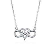 Fashion Infinity Heart Shape Copper Plating Hollow Out Inlay Zircon Necklace 1 Piece main image 4