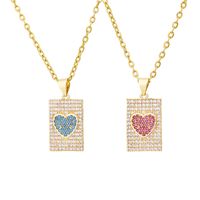 Fashion Heart Shape Copper Inlay Rhinestones Pendant Necklace 1 Piece main image 2