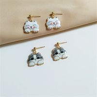 1 Paire Mode Chat Alliage Émail Femmes Boucles D'oreilles main image 1