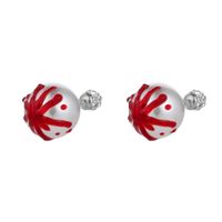 Funny Blood Stains Stainless Steel Pearl Ear Studs 1 Pair main image 5