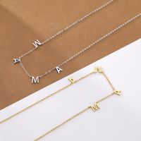 Fashion Mama Letter Copper Plating Hollow Out Inlay Zircon Necklace 1 Piece main image 3
