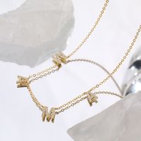Fashion Mama Letter Copper Plating Hollow Out Inlay Zircon Necklace 1 Piece sku image 3