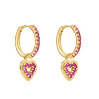 1 Paar Ins-stil Mode Herzform Schmetterling Überzug Inlay Kupfer Zirkon Vergoldet Ohrringe sku image 13