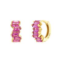 1 Pair Glam Cool Style Solid Color Copper Plating Inlay Zircon Gold Plated Earrings main image 5