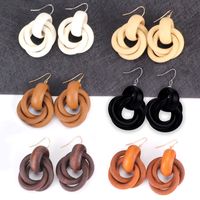 1 Pair Simple Style Solid Color Wood Women's Earrings main image 1